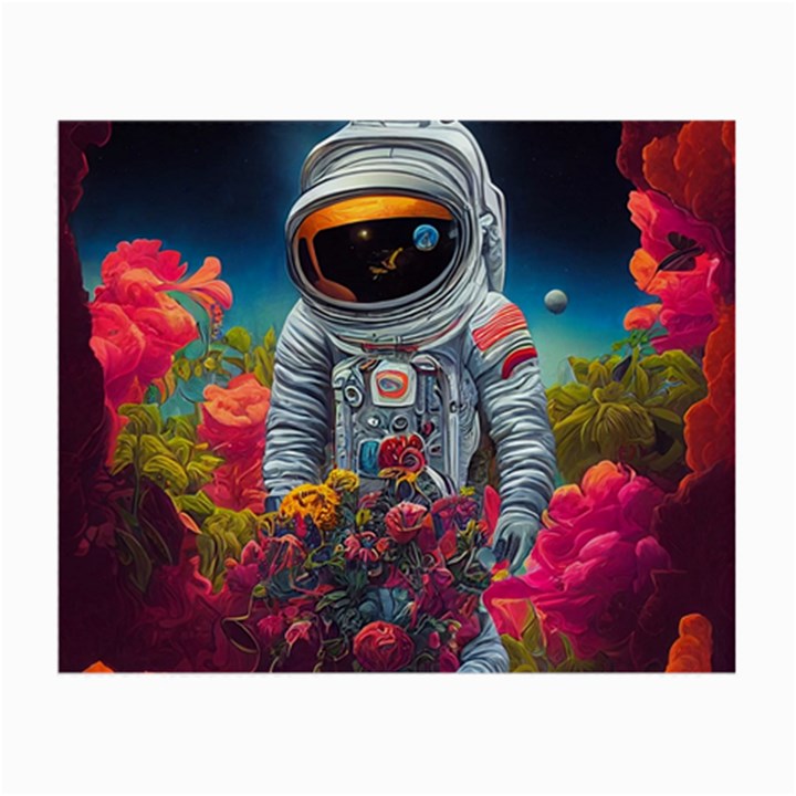 Astronaut Universe Planting Flowers Cosmos Galaxy Small Glasses Cloth