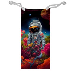 Astronaut Universe Planting Flowers Cosmos Galaxy Jewelry Bag by Pakemis