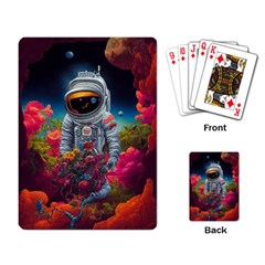 Astronaut Universe Planting Flowers Cosmos Galaxy Playing Cards Single Design (rectangle) by Pakemis