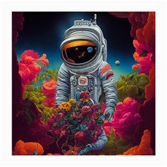 Astronaut Universe Planting Flowers Cosmos Galaxy Medium Glasses Cloth by Pakemis