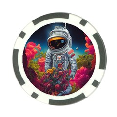 Astronaut Universe Planting Flowers Cosmos Galaxy Poker Chip Card Guard by Pakemis