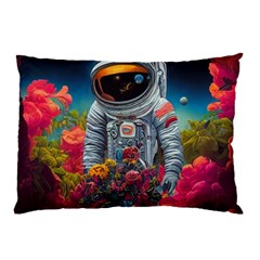 Astronaut Universe Planting Flowers Cosmos Galaxy Pillow Case by Pakemis