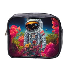 Astronaut Universe Planting Flowers Cosmos Galaxy Mini Toiletries Bag (two Sides) by Pakemis