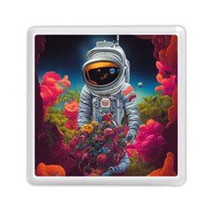 Astronaut Universe Planting Flowers Cosmos Galaxy Memory Card Reader (square) by Pakemis