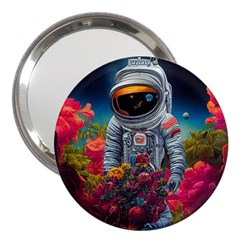 Astronaut Universe Planting Flowers Cosmos Galaxy 3  Handbag Mirrors by Pakemis