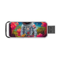 Astronaut Universe Planting Flowers Cosmos Galaxy Portable Usb Flash (one Side) by Pakemis