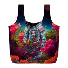 Astronaut Universe Planting Flowers Cosmos Galaxy Full Print Recycle Bag (l) by Pakemis