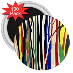 Abstract Trees Colorful Artwork Woods 3  Magnets (100 Pack) by Pakemis