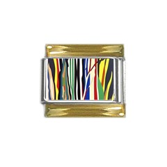 Abstract Trees Colorful Artwork Woods Gold Trim Italian Charm (9mm)