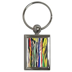 Abstract Trees Colorful Artwork Woods Key Chain (rectangle)