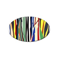 Abstract Trees Colorful Artwork Woods Sticker (oval)