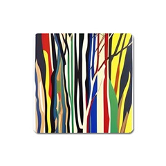 Abstract Trees Colorful Artwork Woods Square Magnet by Pakemis