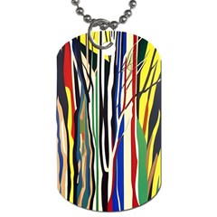 Abstract Trees Colorful Artwork Woods Dog Tag (two Sides) by Pakemis