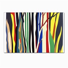 Abstract Trees Colorful Artwork Woods Postcards 5  X 7  (pkg Of 10) by Pakemis