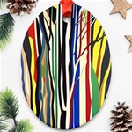 Abstract Trees Colorful Artwork Woods Oval Ornament (Two Sides) Front