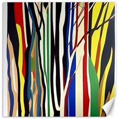 Abstract Trees Colorful Artwork Woods Canvas 20  X 20  by Pakemis