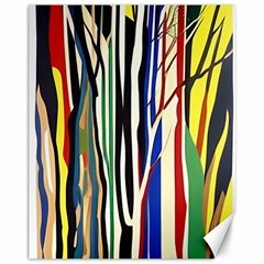 Abstract Trees Colorful Artwork Woods Canvas 11  X 14  by Pakemis