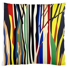 Abstract Trees Colorful Artwork Woods Large Flano Cushion Case (two Sides) by Pakemis