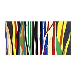 Abstract Trees Colorful Artwork Woods Satin Wrap 35  X 70  by Pakemis