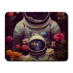 Astronaut Universe Planting Flowers Cosmos Art Small Mousepad