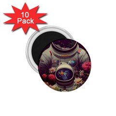 Astronaut Universe Planting Flowers Cosmos Art 1 75  Magnets (10 Pack)  by Pakemis