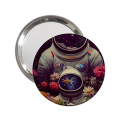 Astronaut Universe Planting Flowers Cosmos Art 2 25  Handbag Mirrors by Pakemis