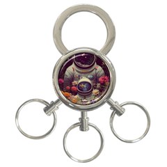 Astronaut Universe Planting Flowers Cosmos Art 3-ring Key Chain by Pakemis