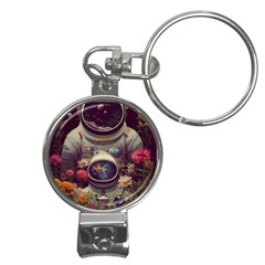 Astronaut Universe Planting Flowers Cosmos Art Nail Clippers Key Chain by Pakemis