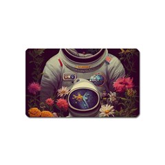 Astronaut Universe Planting Flowers Cosmos Art Magnet (name Card) by Pakemis