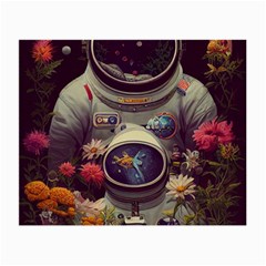 Astronaut Universe Planting Flowers Cosmos Art Small Glasses Cloth by Pakemis