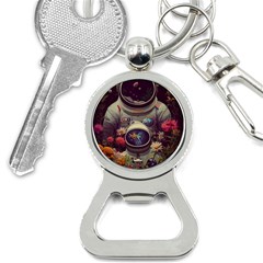 Astronaut Universe Planting Flowers Cosmos Art Bottle Opener Key Chain by Pakemis