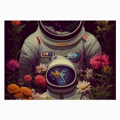 Astronaut Universe Planting Flowers Cosmos Art Large Glasses Cloth by Pakemis