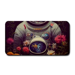 Astronaut Universe Planting Flowers Cosmos Art Medium Bar Mat by Pakemis