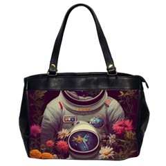 Astronaut Universe Planting Flowers Cosmos Art Oversize Office Handbag (2 Sides) by Pakemis