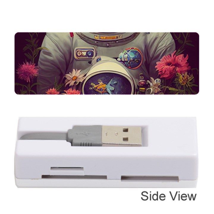 Astronaut Universe Planting Flowers Cosmos Art Memory Card Reader (Stick)