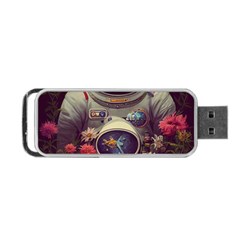 Astronaut Universe Planting Flowers Cosmos Art Portable Usb Flash (one Side) by Pakemis