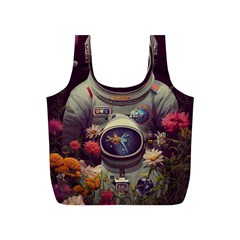 Astronaut Universe Planting Flowers Cosmos Art Full Print Recycle Bag (s) by Pakemis