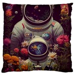 Astronaut Universe Planting Flowers Cosmos Art Large Flano Cushion Case (Two Sides) Back