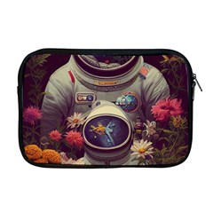 Astronaut Universe Planting Flowers Cosmos Art Apple Macbook Pro 17  Zipper Case by Pakemis