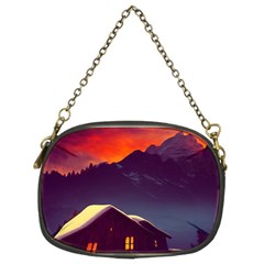 Cabin Mountains Snow Sun Winter Dusk Chain Purse (two Sides) by Pakemis