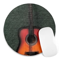 Guitar Ropes Music Instrument Sound Melody Round Mousepad by Pakemis