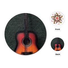 Guitar Ropes Music Instrument Sound Melody Playing Cards Single Design (round) by Pakemis