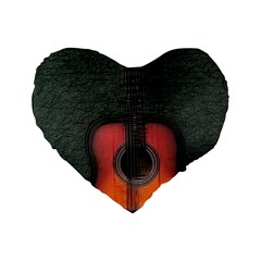 Guitar Ropes Music Instrument Sound Melody Standard 16  Premium Flano Heart Shape Cushions