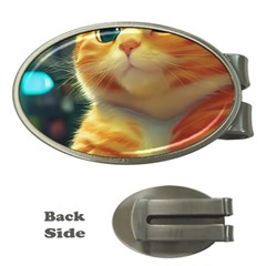 Cute Cat Cat Feline 3d Money Clips (oval)  by Pakemis