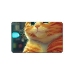 Cute Cat Cat Feline 3d Magnet (name Card) by Pakemis