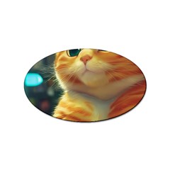 Cute Cat Cat Feline 3d Sticker Oval (10 Pack) by Pakemis