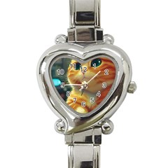 Cute Cat Cat Feline 3d Heart Italian Charm Watch by Pakemis