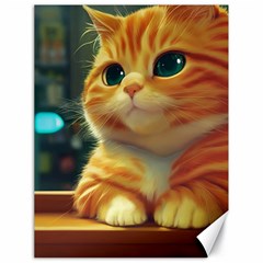 Cute Cat Cat Feline 3d Canvas 18  X 24  by Pakemis