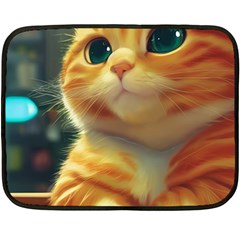 Cute Cat Cat Feline 3d Fleece Blanket (mini) by Pakemis