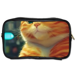 Cute Cat Cat Feline 3d Toiletries Bag (one Side) by Pakemis